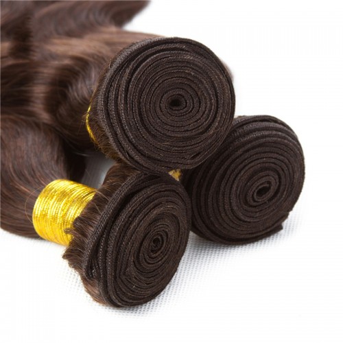 #4 Chocolate Brown Body Wave Brazilian Human Hair Bundles | Human Hair Wig | Lace Front